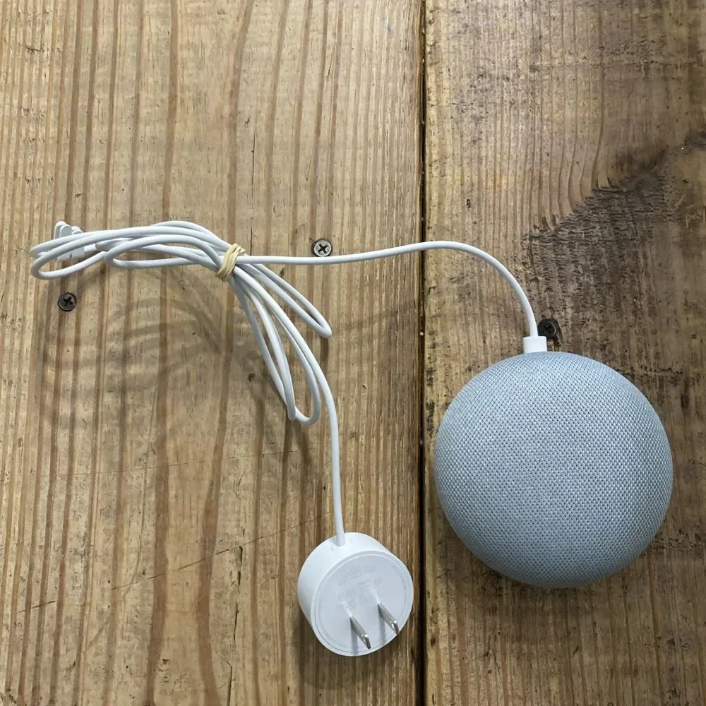Google Home Mini H0A Smart Speaker Gray w/ Power Adapter - TESTED